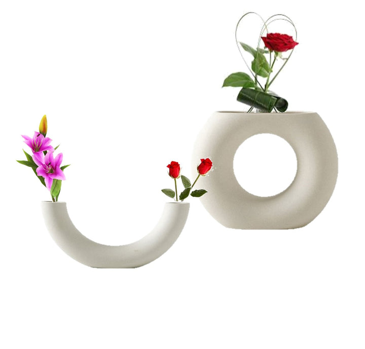 White Nordic Vase. Minimalist Flower Vase. Chic Home Decor Idea. WickedYo