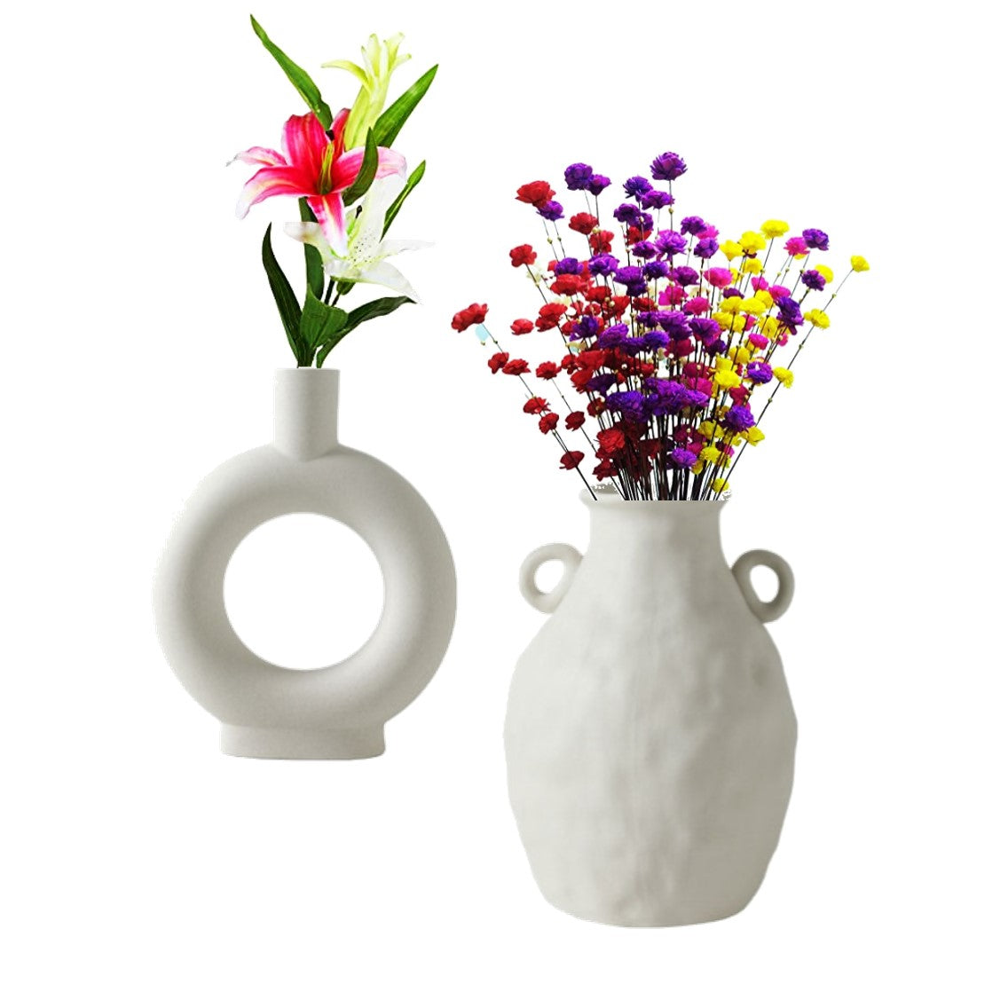 White Nordic Vase. Minimalist Flower Vase. Chic Home Decor Idea. WickedYo