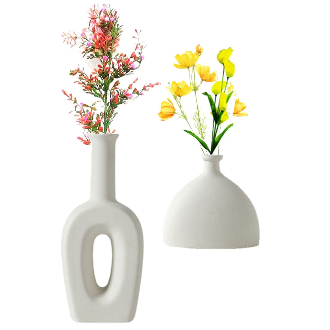 White Nordic Vase. Minimalist Flower Vase. Chic Home Decor Idea. WickedYo