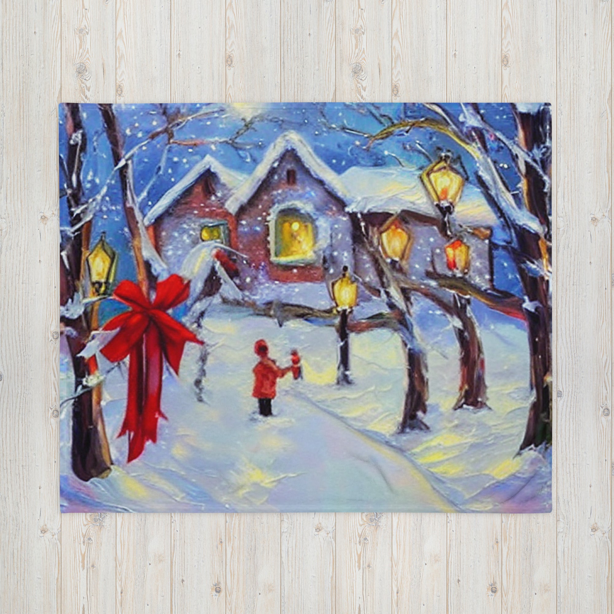 Holiday Gift- Throw Blanket . Unique White Christmas Painting Sofa Throw. Christmas Decor. WickedYo.