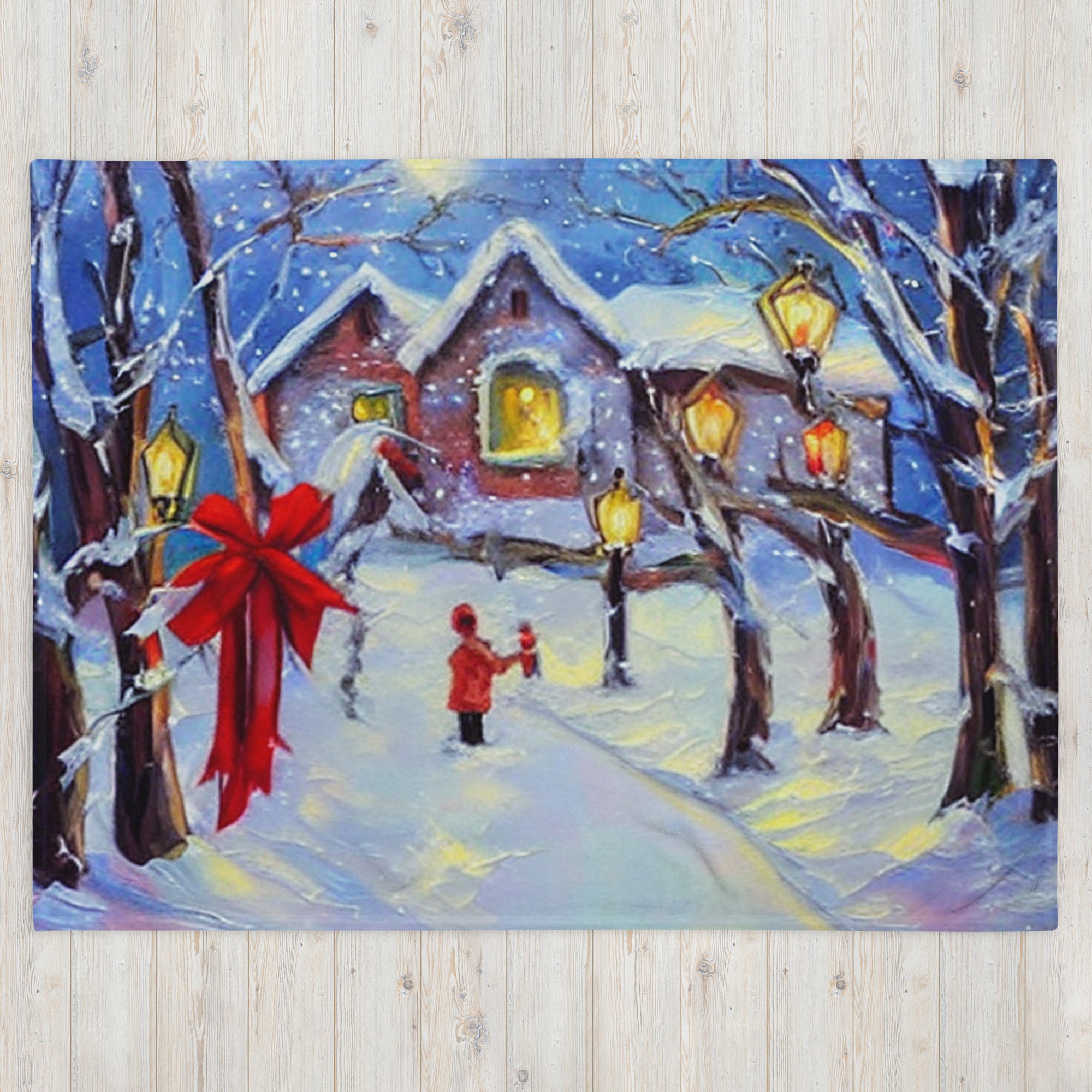 Holiday Gift- Throw Blanket . Unique White Christmas Painting Sofa Throw. Christmas Decor. WickedYo.