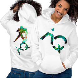 Hoodie for Girls-black, white, blue, pink, grey. Aquarius Star Sign. WickedYo.