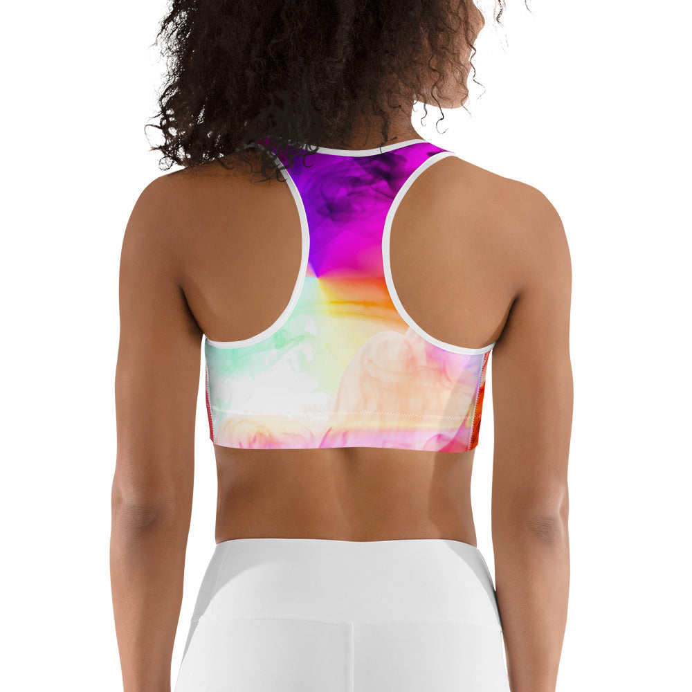 Sports Bra for Gym Workouts. Runner's Crop Top. Yoga Top. Activewear. "Colorfall" by WickedYo.